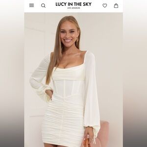 Lucy in the Sky White Long Sleeve Dress